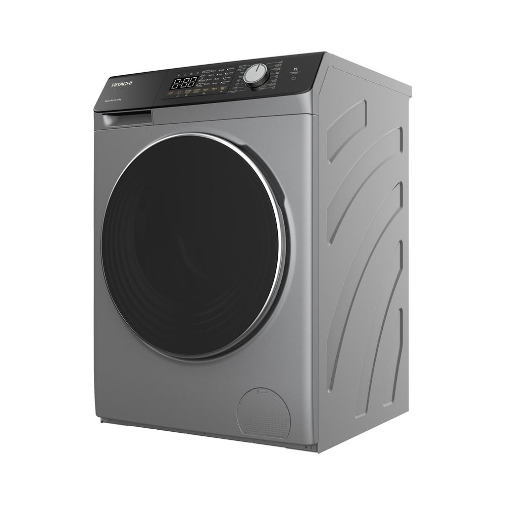 เครื่องซักอบผ้าฝาหน้า HITACHI BD-D1054HVOS 10.5/7 กก. 1400RPM อินเวอร์เตอร์ สีเทา