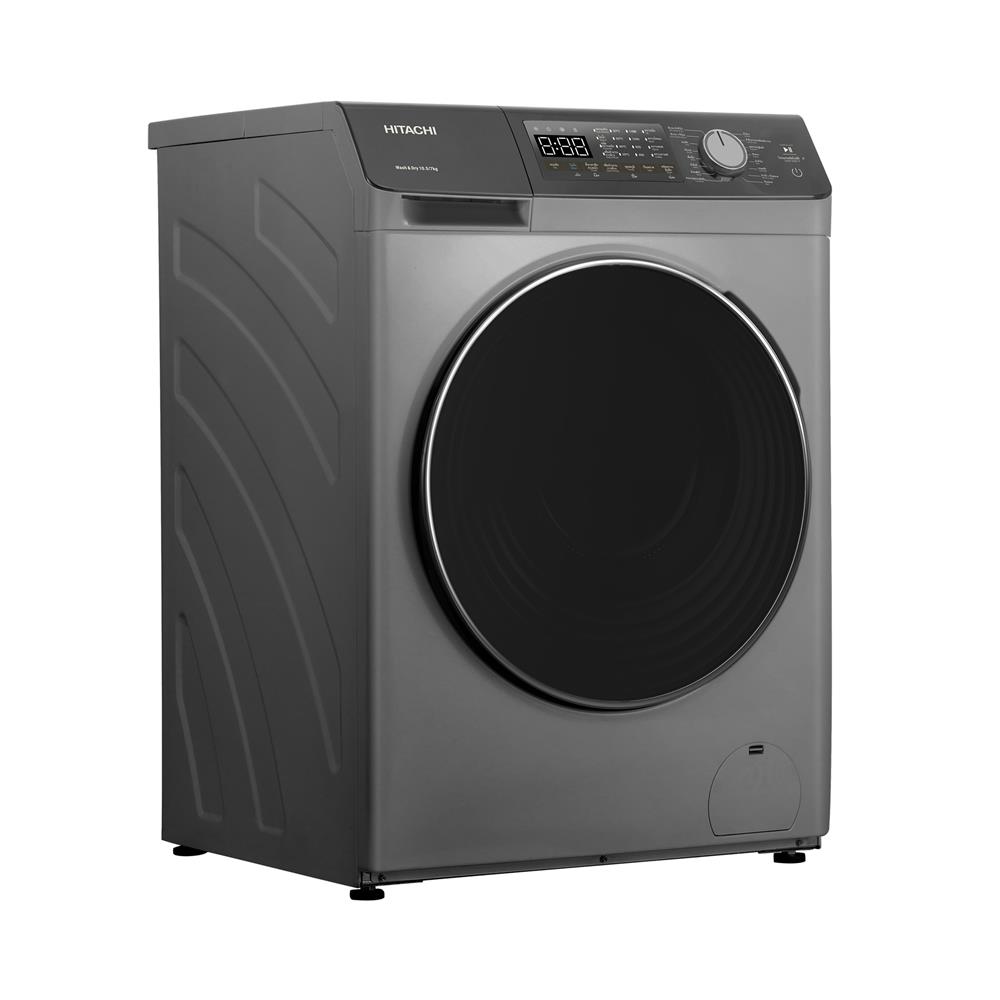 เครื่องซักอบผ้าฝาหน้า HITACHI BD-D1054HVOS 10.5/7 กก. 1400RPM อินเวอร์เตอร์ สีเทา