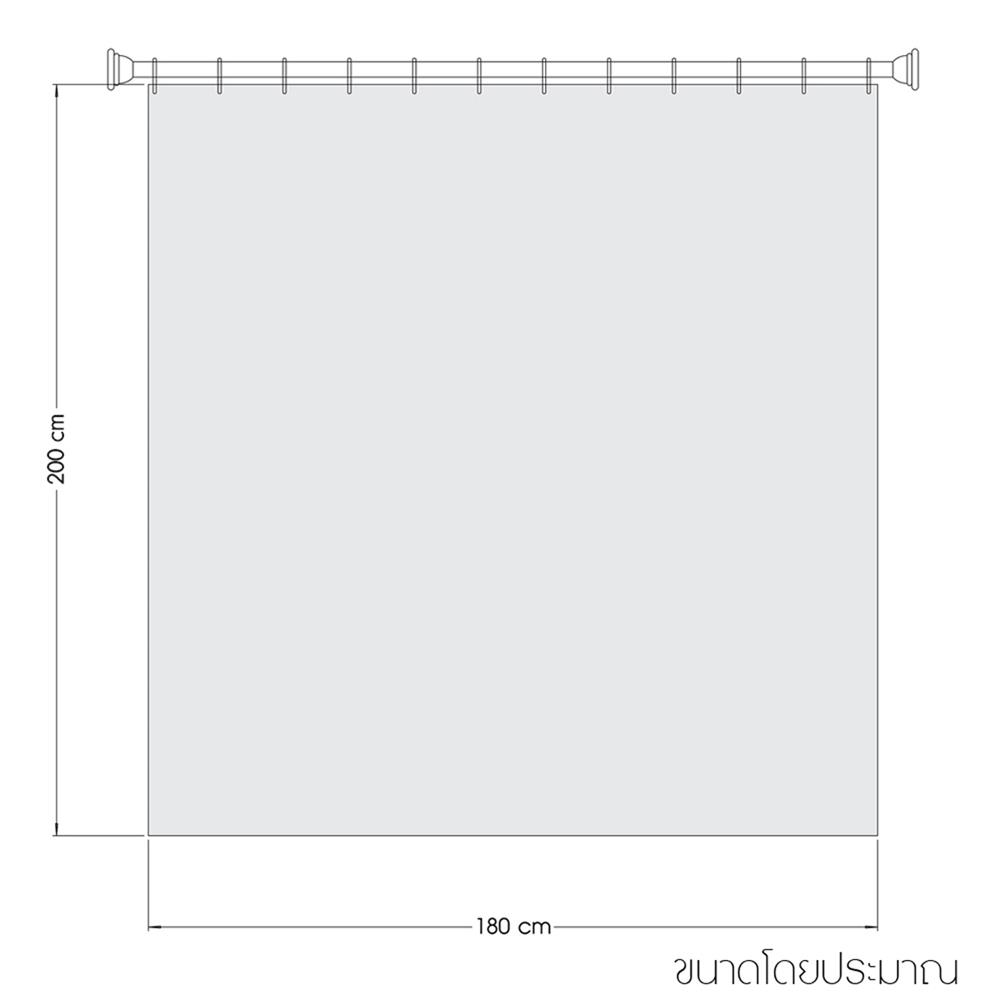 ม่านห้องน้ำ PVC WSP SCB-3M/WHITE 180x200 ซม.