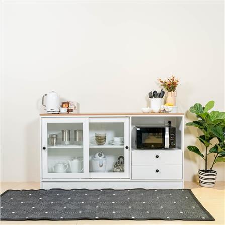 ตู้เตี้ยบานผสม SB FURNITURE ROBUS 19237497 160 ซม. สีขาว_2