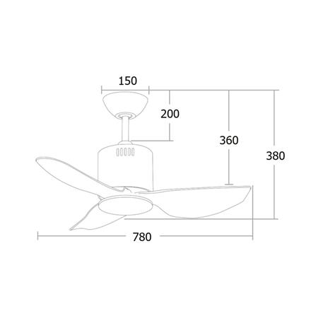 พัดลมไม่มีโคมไฟ MR.KEN 25-02136 30 นิ้ว สีขาว_3