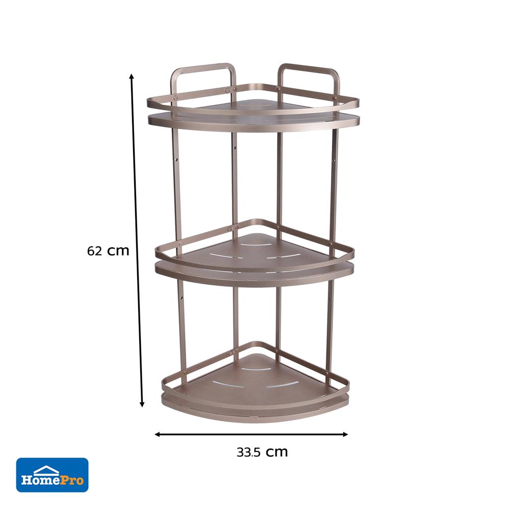 ชั้นแขวนเข้ามุม 3 ชั้น MOYA K250426T สีบรอนซ์ทอง