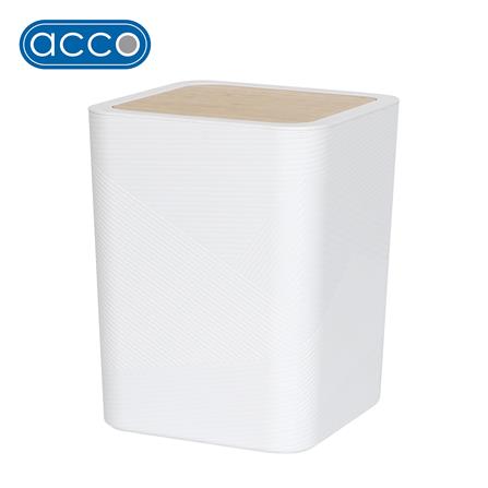 ถังขยะเหลี่ยมฝาสวิง ACCO MOKU 7.5 ลิตร สีขาว_0