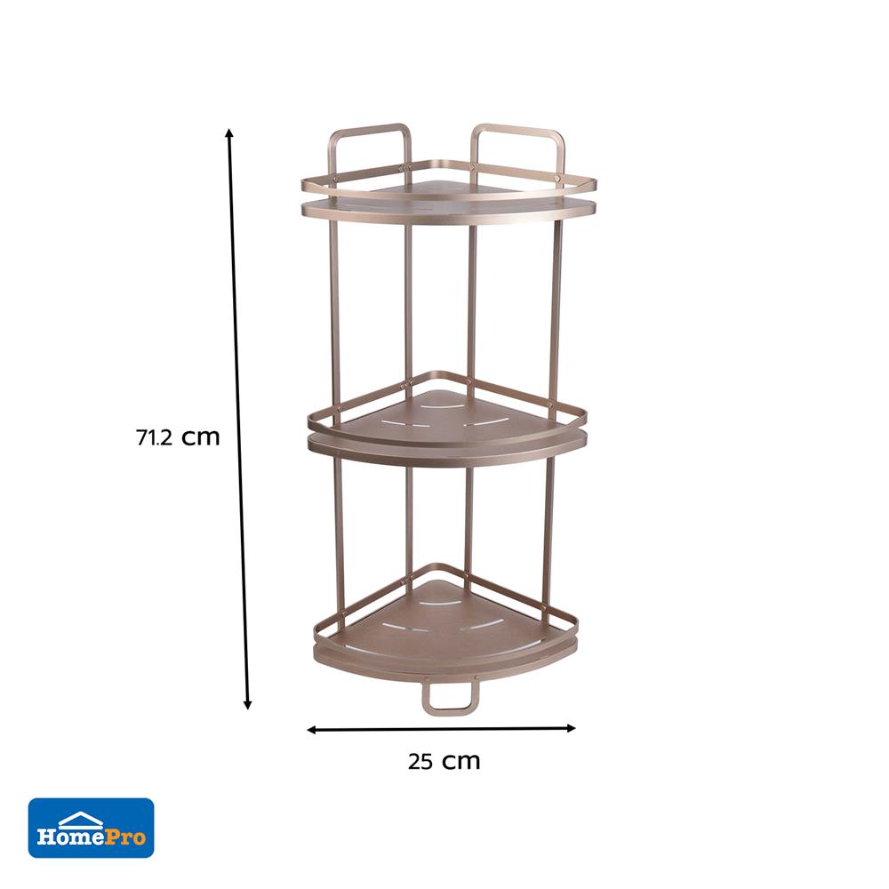 ชั้นวางเข้ามุม 3 ชั้น MOYA K250421T สีบรอนซ์ทอง