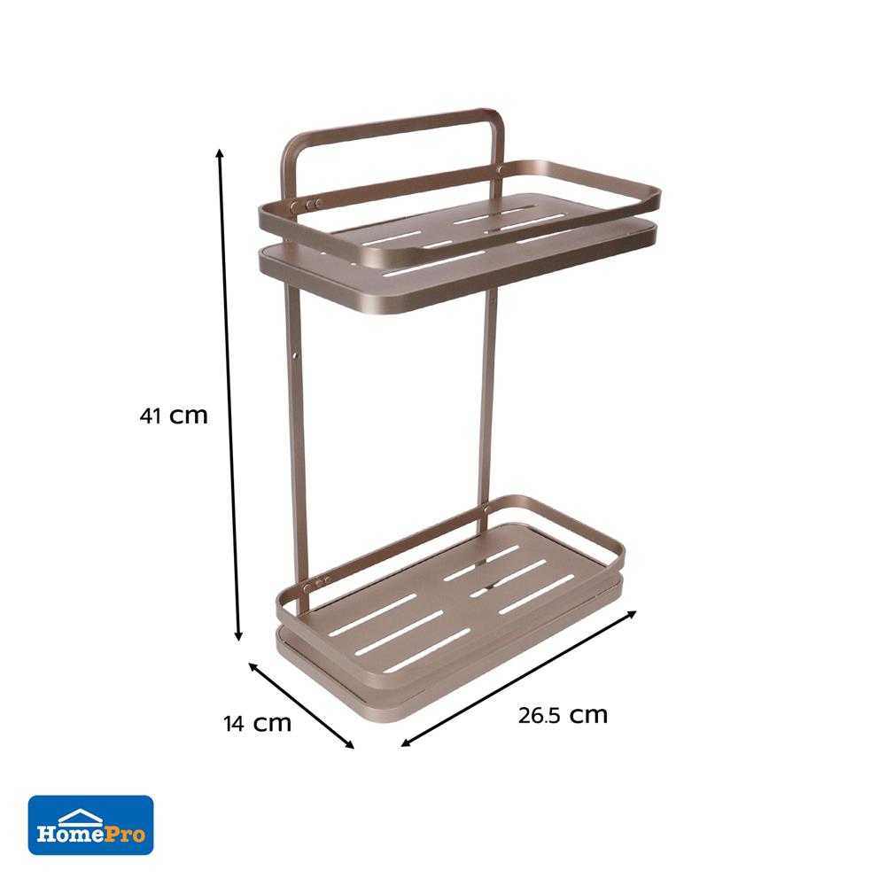 ชั้นแขวนติดผนัง 2 ชั้น MOYA K250427T สีบรอนซ์ทอง