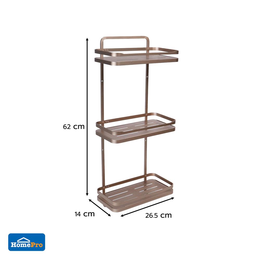 ชั้นแขวนติดผนัง 3 ชั้น MOYA K250428T สีบรอนซ์ทอง