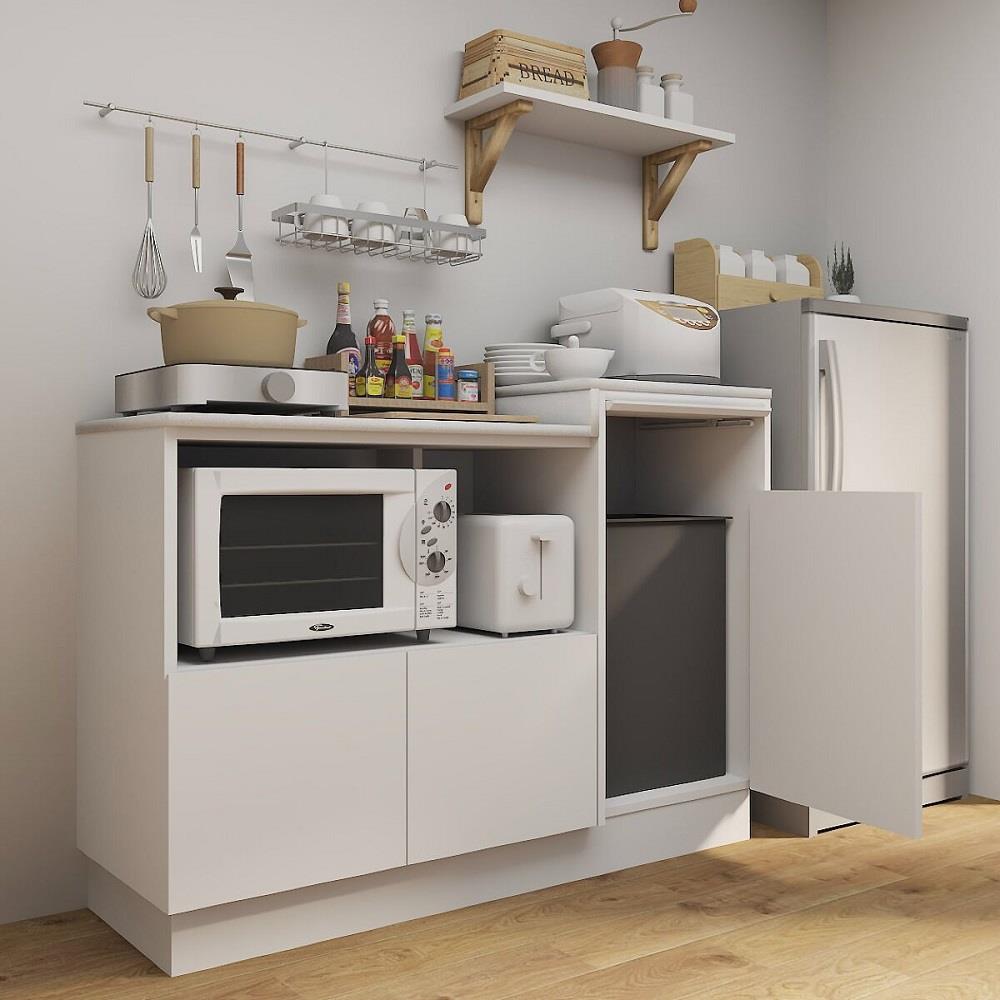 ตู้เตี้ยบานผสม SB FURNITURE DENKI 19241916 120 ซม. สีขาว
