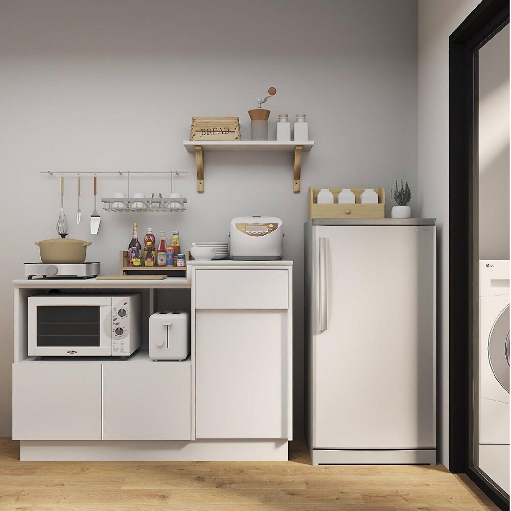 ตู้เตี้ยบานผสม SB FURNITURE DENKI 19241916 120 ซม. สีขาว