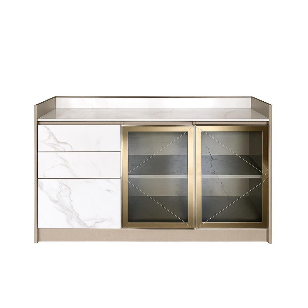 ตู้เตี้ยบานผสม SB FURNITURE BELINDA 19210737 160 ซม. ลายหินอ่อนขาว