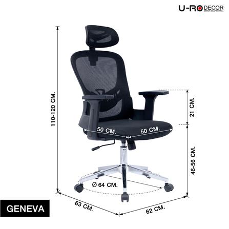 เก้าอี้สำนักงาน U-RODECOR GENEVA สีดำ_8
