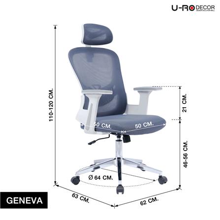 เก้าอี้สำนักงาน U-RODECOR GENEVA สีเทา_12