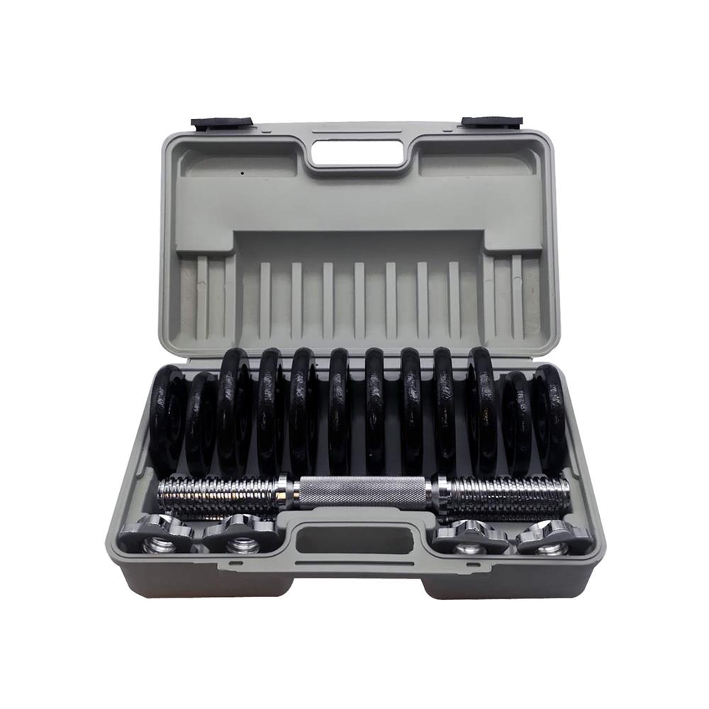 ชุดดัมเบลเกลียวล็อกพร้อมกล่อง KING 15 กก.