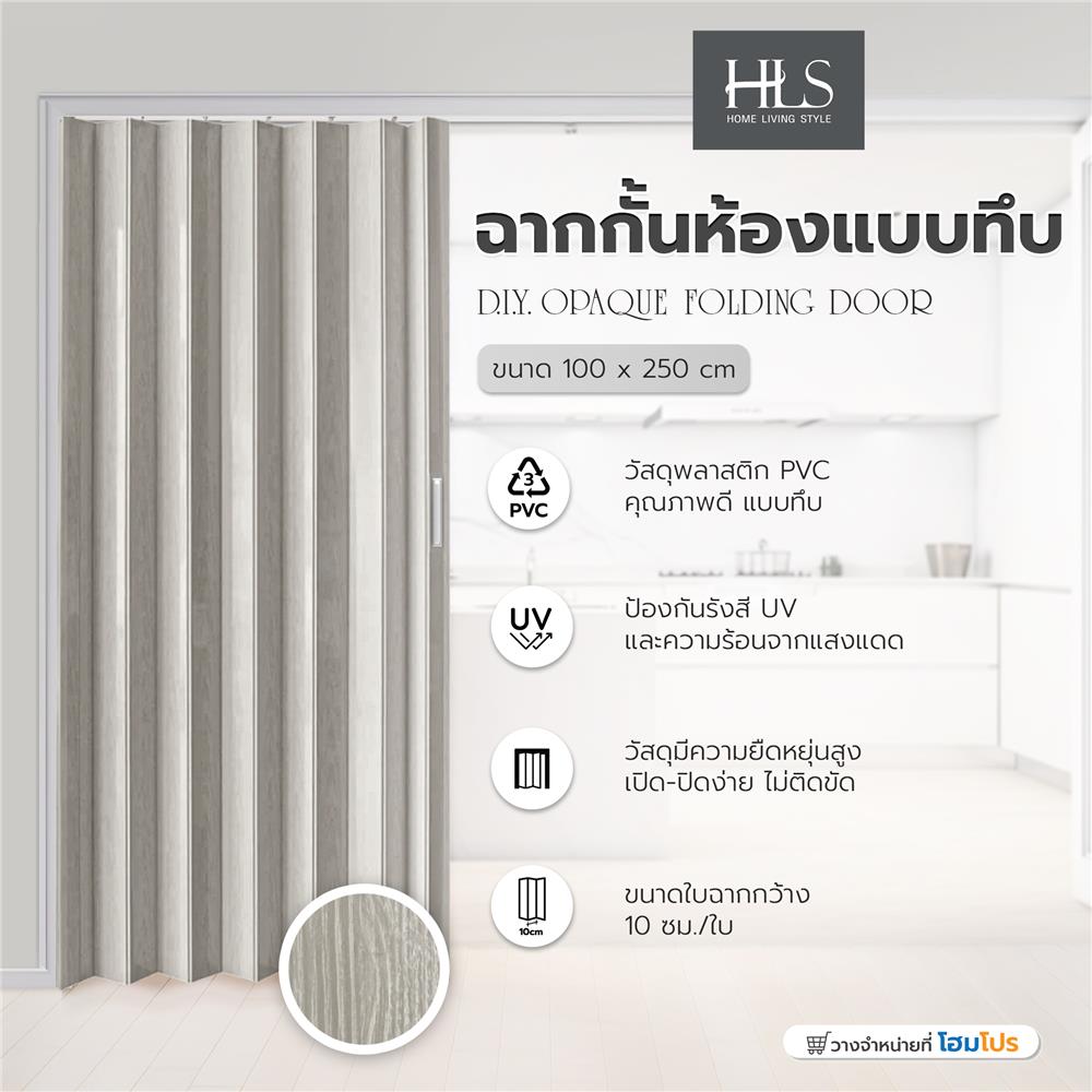 ฉากกั้นห้องแบบทึบ DIY HOME LIVING STYLE SK 010 100X250 ซม. สีเทา