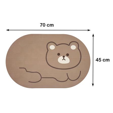 พรมพียู HOME LIVING STYLE BEAR 45x70 ซม. สีน้ำตาล_7