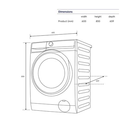เครื่องซักอบผ้าฝาหน้าพร้อมขาตั้ง ELECTROLUX EWW1343P5SC 13/9 กก. 1400RPM อินเวอร์เตอร์ สีเทาเข้ม_7