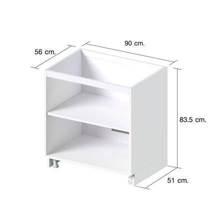 โครงตู้ล่างบานคู่ CABIN UPVC 90x83.5 ซม. สีขาว_5
