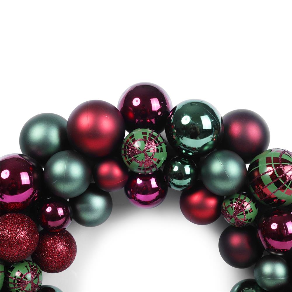 หรีดลูกบอลคริสต์มาส  HOME LIVING STYLE 34x34 ซม. สีแดง/เขียว