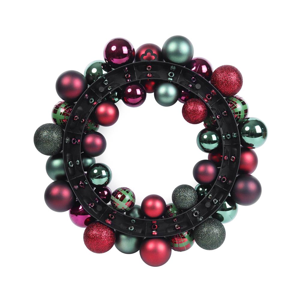 หรีดลูกบอลคริสต์มาส  HOME LIVING STYLE 34x34 ซม. สีแดง/เขียว