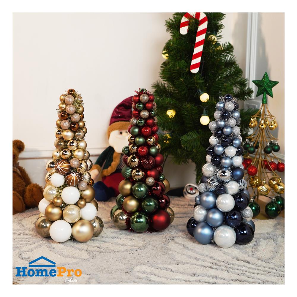 ต้นคริสต์มาสบอล HOME LIVING STYLE 18.3x39.5 ซม. สีเงิน/ฟ้า