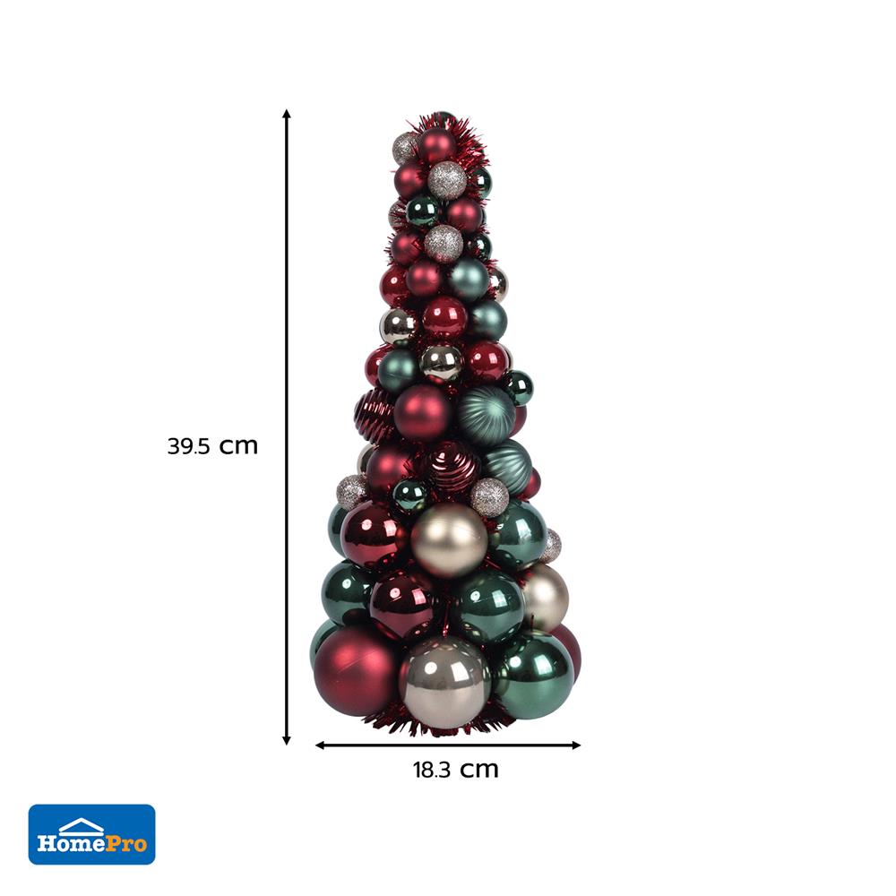 ต้นคริสต์มาสบอล HOME LIVING STYLE 18.3x39.5 ซม. สีแดง/เขียว