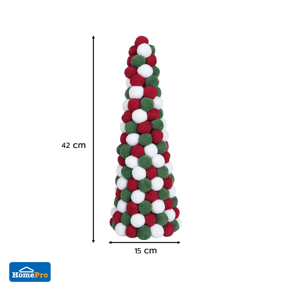 ต้นคริสต์มาสปอมปอม HOME LIVING STYLE 15x42 ซม. หลากสี