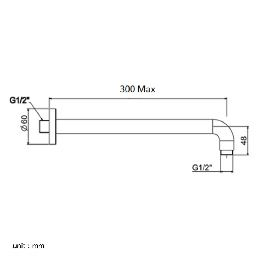 ก้านฝักบัว AMERICAN STANDARD A-1026-BK