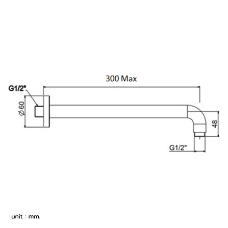 ก้านฝักบัว AMERICAN STANDARD A-1026-BK_1