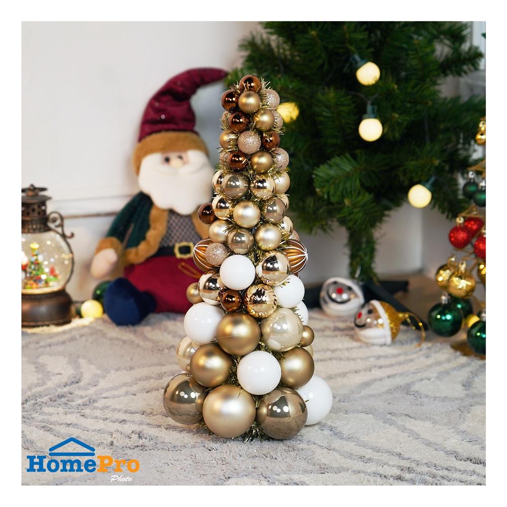 ต้นคริสต์มาสบอล HOME LIVING STYLE 18.3x39.5 ซม. สีทอง