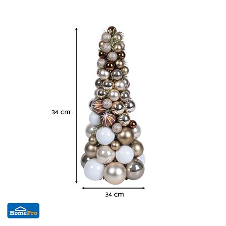 ต้นคริสต์มาสบอล HOME LIVING STYLE 18.3x39.5 ซม. สีทอง_6
