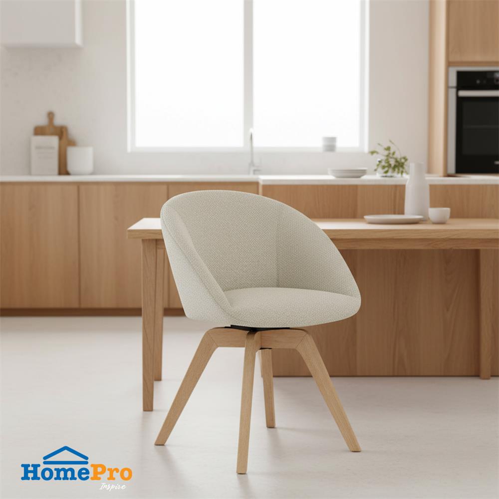 เก้าอี้ทานข้าวหมุนได้ FURDINI MIRA สีเบจ