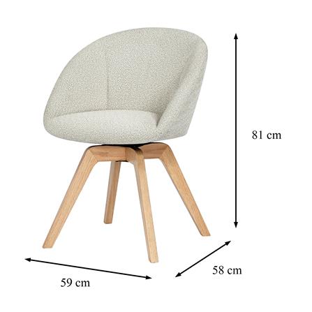 เก้าอี้ทานข้าวหมุนได้ FURDINI MIRA สีเบจ_7