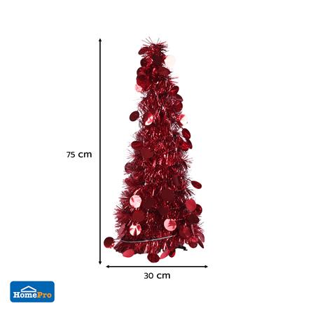 ต้นคริสต์มาสริบบิ้น HOME LIVING STYLE สูง 75 ซม. สีแดง_4