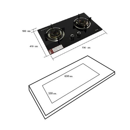 เตาฝังแก๊ส TECNOSTAR HOB TNS HB 2G4RING 73 ซม._6