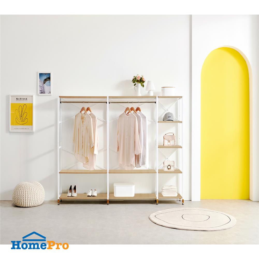 ตู้เสื้อผ้าบานโล่ง พร้อมชั้นวาง FURDINI HOLI 213 ซม. สี PINE/ขาว