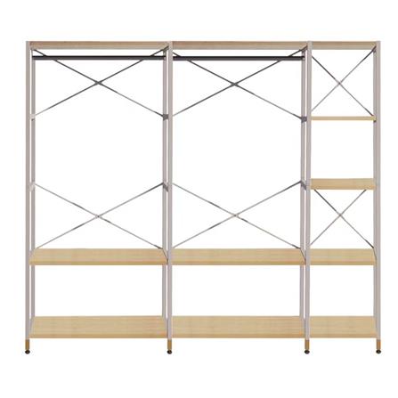 ตู้เสื้อผ้าบานโล่ง พร้อมชั้นวาง FURDINI HOLI 213 ซม. สี PINE/ขาว_0