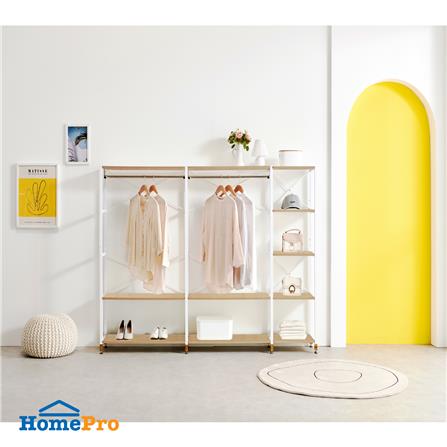 ตู้เสื้อผ้าบานโล่ง พร้อมชั้นวาง FURDINI HOLI 213 ซม. สี PINE/ขาว_1