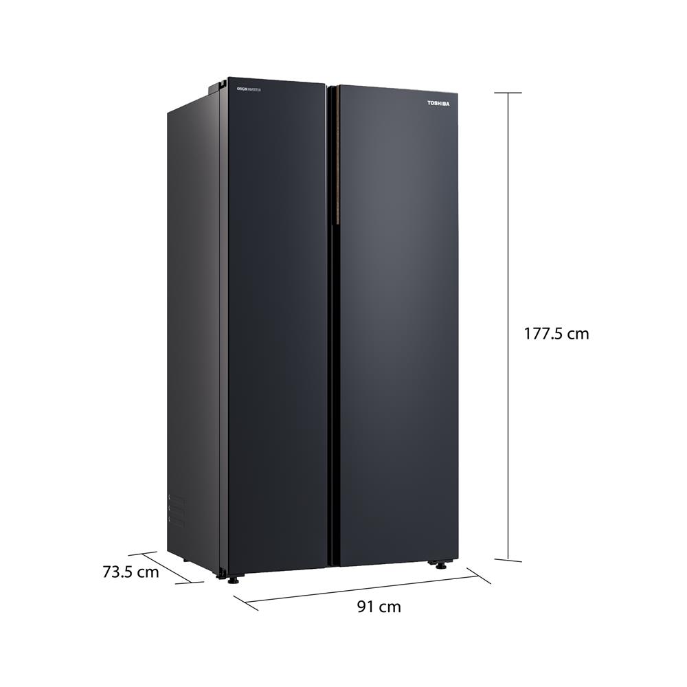 ตู้เย็น SIDE BY SIDE TOSHIBA GR-RS910WI-PMTH(06) 25.1 คิว สีเทาเข้ม
