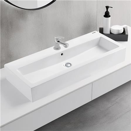 อ่างล้างหน้าวางบนเคาน์เตอร์ ESTHER ECW-05-211F-11 สีขาว_2