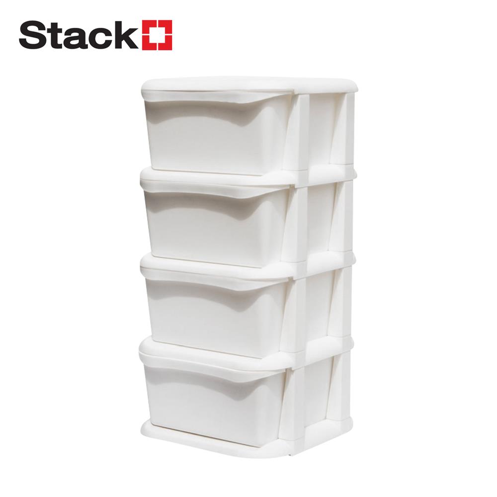 ตู้ลิ้นชัก 4 ชั้น STACKO HIDA 37x37x76ซม. สีขาว