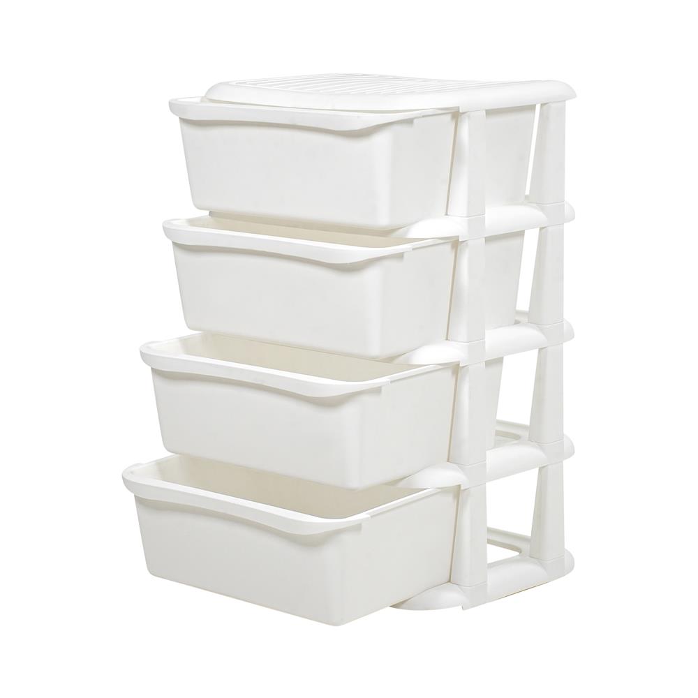 ตู้ลิ้นชัก 4 ชั้น STACKO HIDA 50x38x76ซม. สีขาว