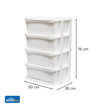 ตู้ลิ้นชัก 4 ชั้น STACKO HIDA 50x38x76ซม. สีขาว_5