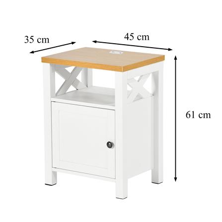 ตู้ข้างเตียง FURDINI FARM 45 ซม. สีขาว/ไม้_4
