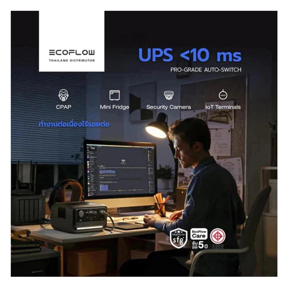 POWER BOX ECOFLOW RIVER 3 PLUS 600 วัตต์ สีดำ