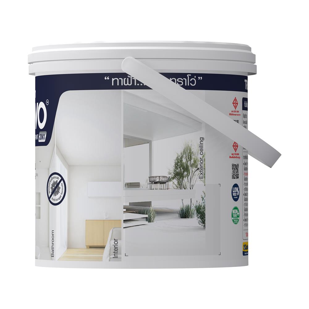 สีน้ำทาฝ้า CAPTAIN TRAVO 2IN1 T7000 สีขาว 1 แกลลอน