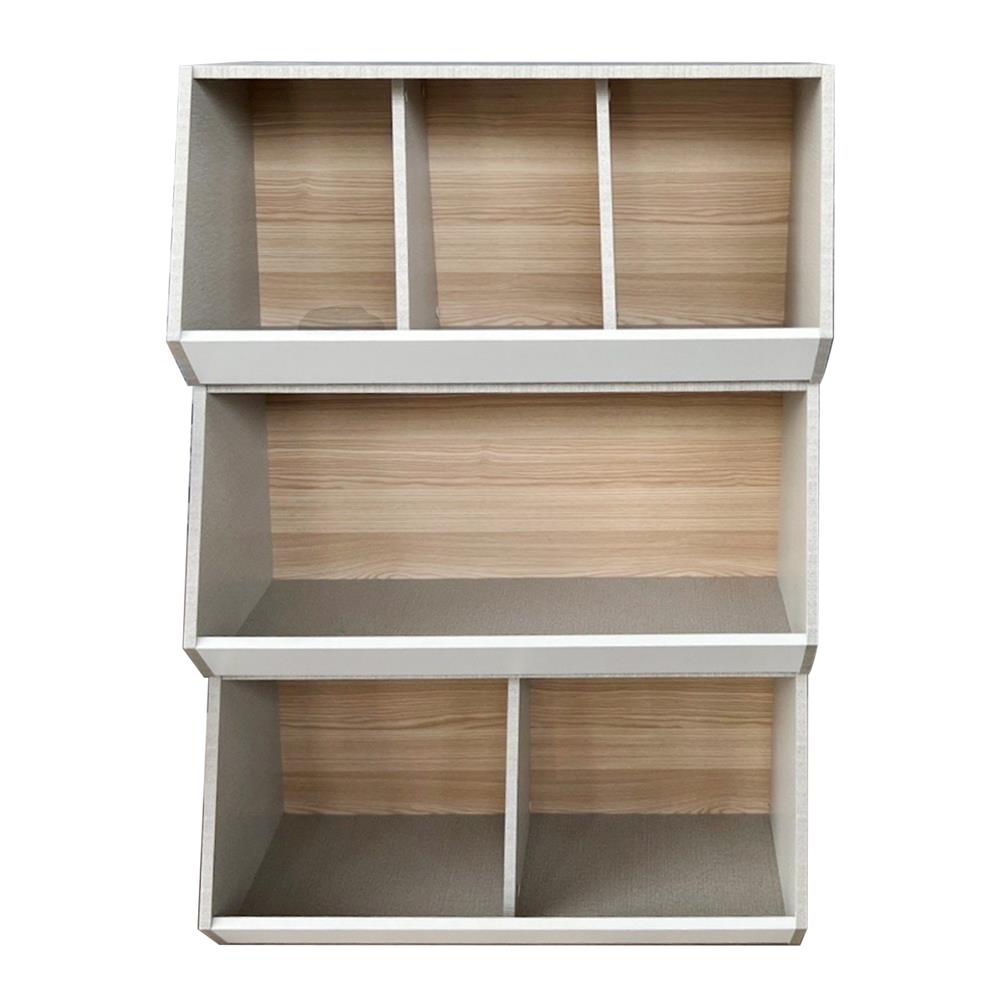 ชั้นวางของเล่นเด็ก FURDINI TORI 80 ซม. สี PINE OAK/ขาว/เทา