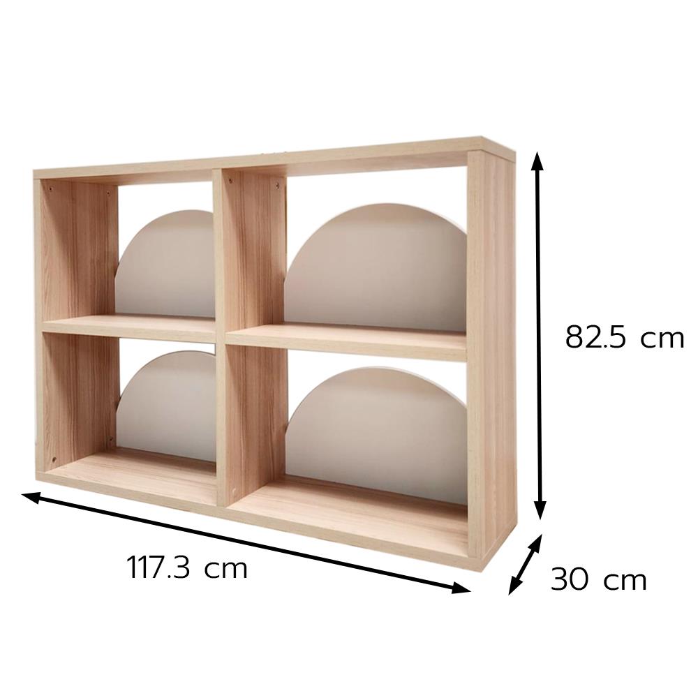 ชั้นวางของโล่ง 4 ช่อง FURDINI DEMI 117.3 ซม. สี PINE OAK/ขาว