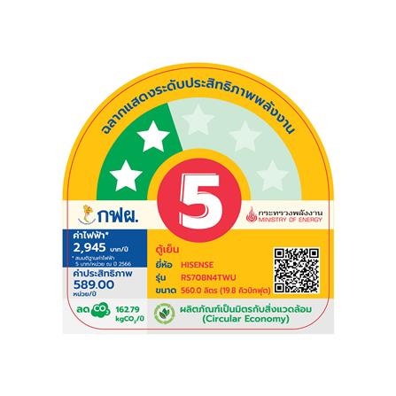 ตู้เย็น SIDE BY SIDE HISENSE RS708N4TWU 19.8 คิว กระจกขาว_5