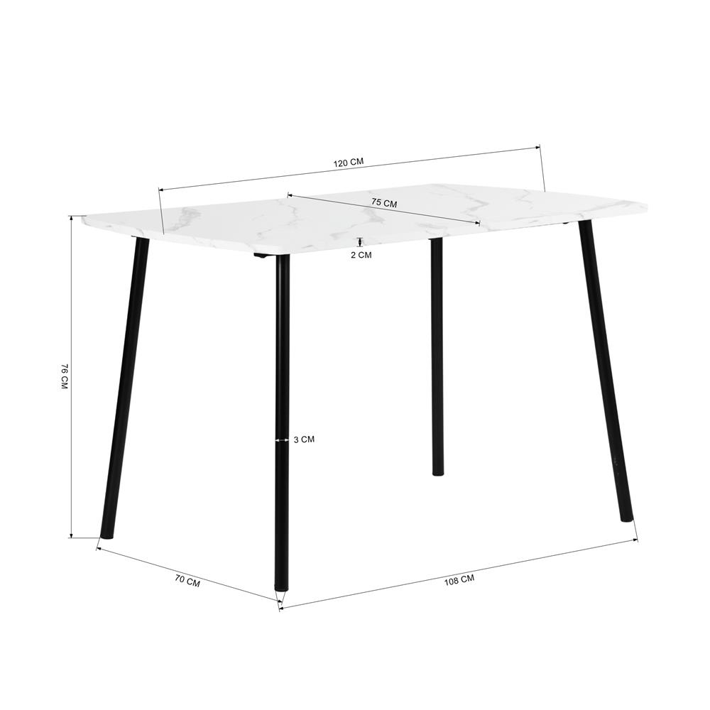 โต๊ะทานข้าว FURDINI SANDIE 120 ซม. สีขาว