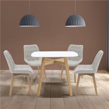 ชุดโต๊ะทานข้าว 4 ที่นั่ง SB FURNITURE JANORA-A80&YAPER 59062990 สีขาว_3