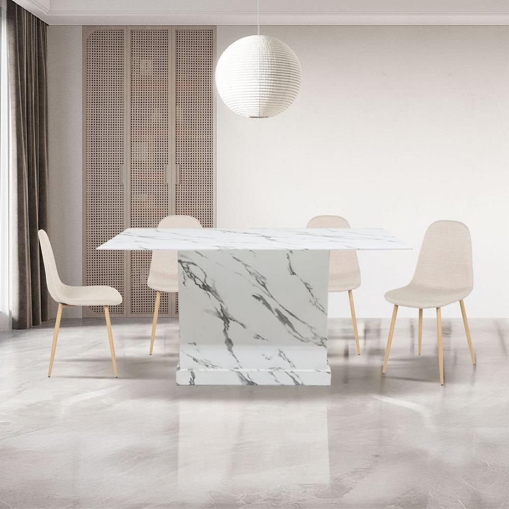 ชุดโต๊ะทานข้าว 4 ที่นั่ง SB FURNITURE BORIM120&LASTA 59062956 สีขาว